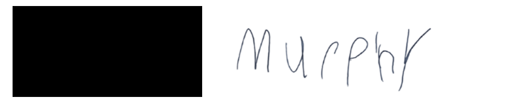 Second co-proponent signature with given name redacted and surname Murphy retained