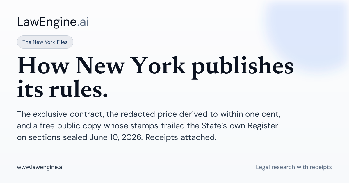 The New York Files: receipt-backed reporting on how New York publishes its regulations